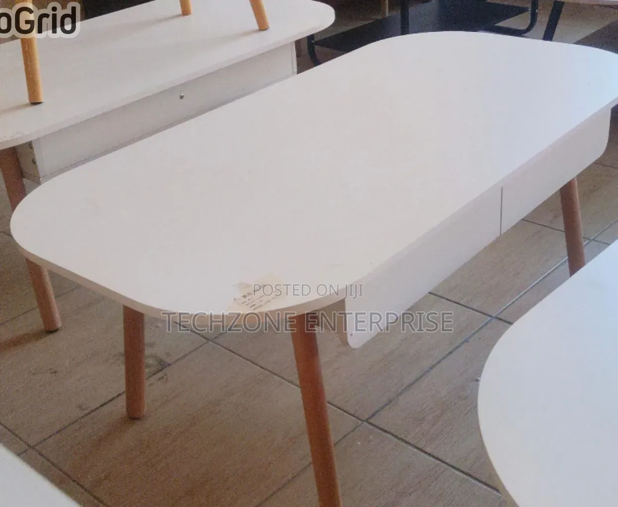 Imported Executive Coffee Table With Drawers, White ,,