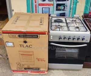 Silver TLAC Standing Cooker 60x60cm, 3G+1E, With Gas Sensor Gas Oven