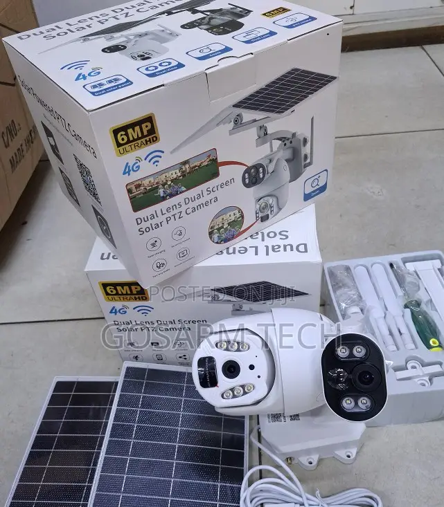 UBox 6MP 4G SIM Solar CCTV Security Camera PTZ & Dual Lens Coverage