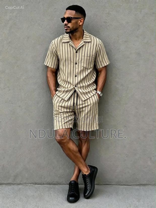 Men Vacation Two Piece Set  Shirt and Short