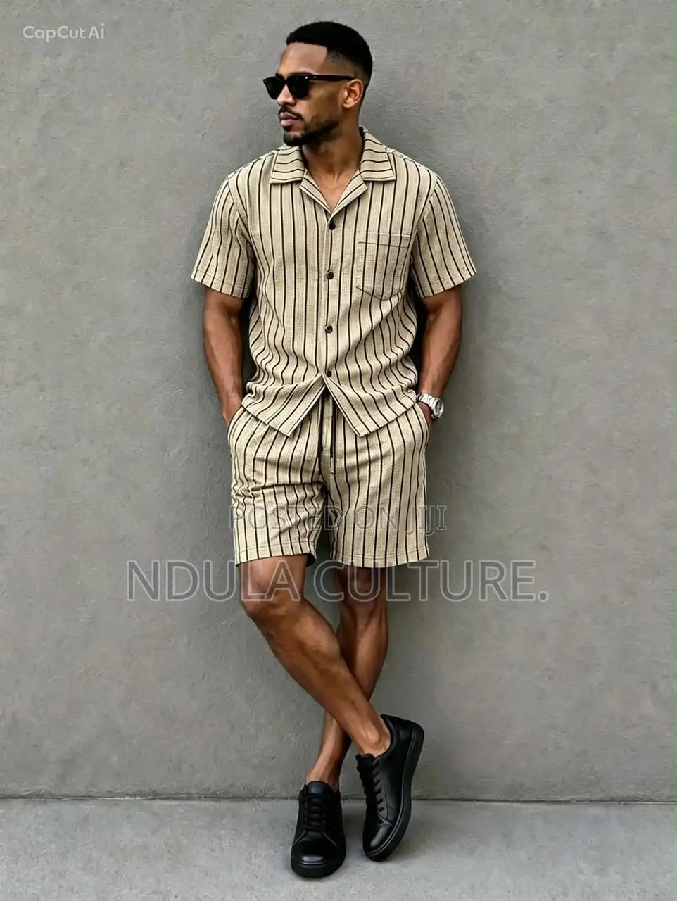 Men Vacation Two Piece Set  Shirt and Short