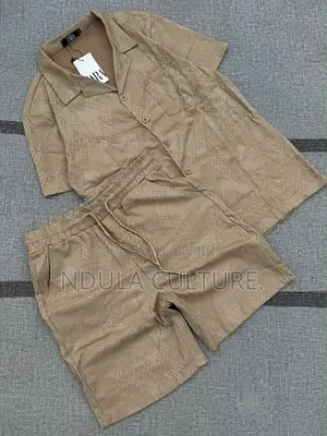 Men Vacation Two Piece Set  Shirt and Short