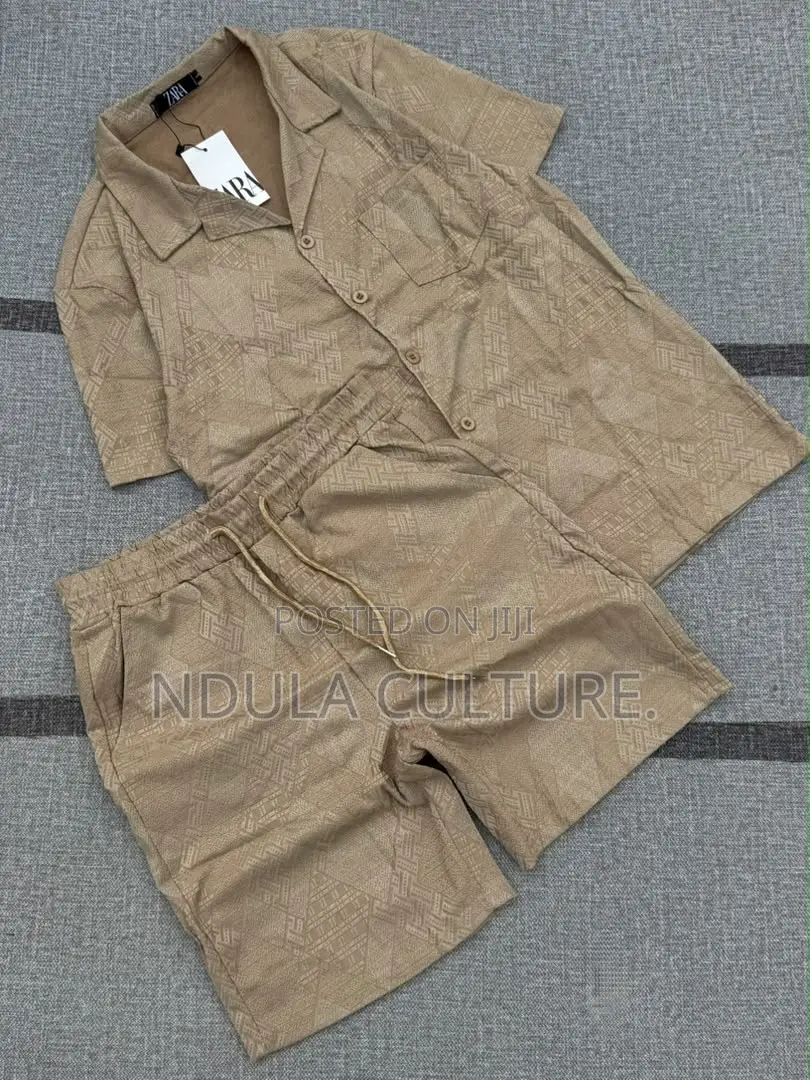 Men Vacation Two Piece Set  Shirt and Short