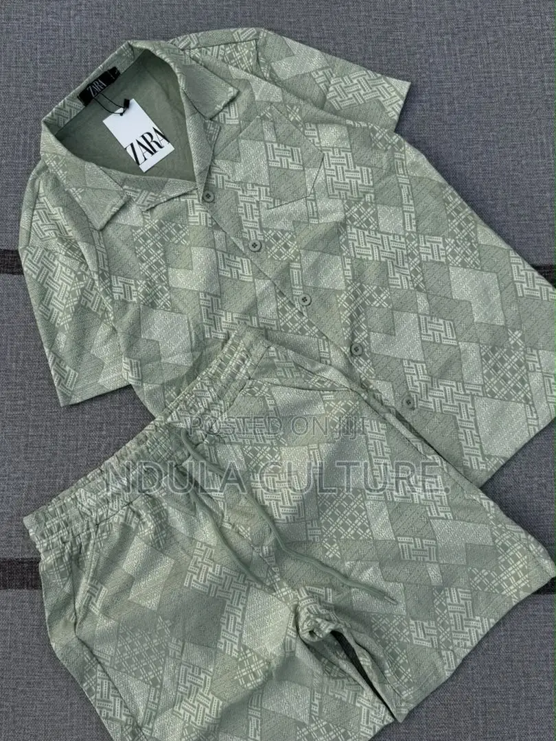 Men Vacation Two Piece Set  Shirt and Short