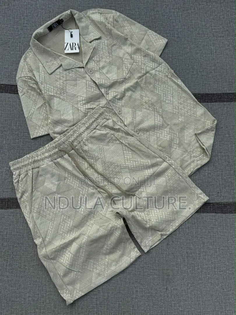 Men Vacation Two Piece Set  Shirt and Short