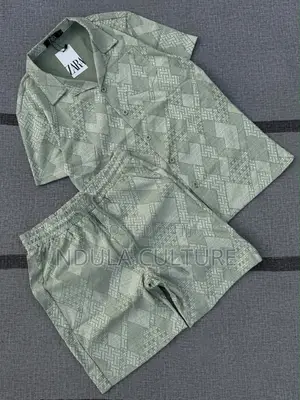Men Vacation Two Piece Set  Shirt and Short