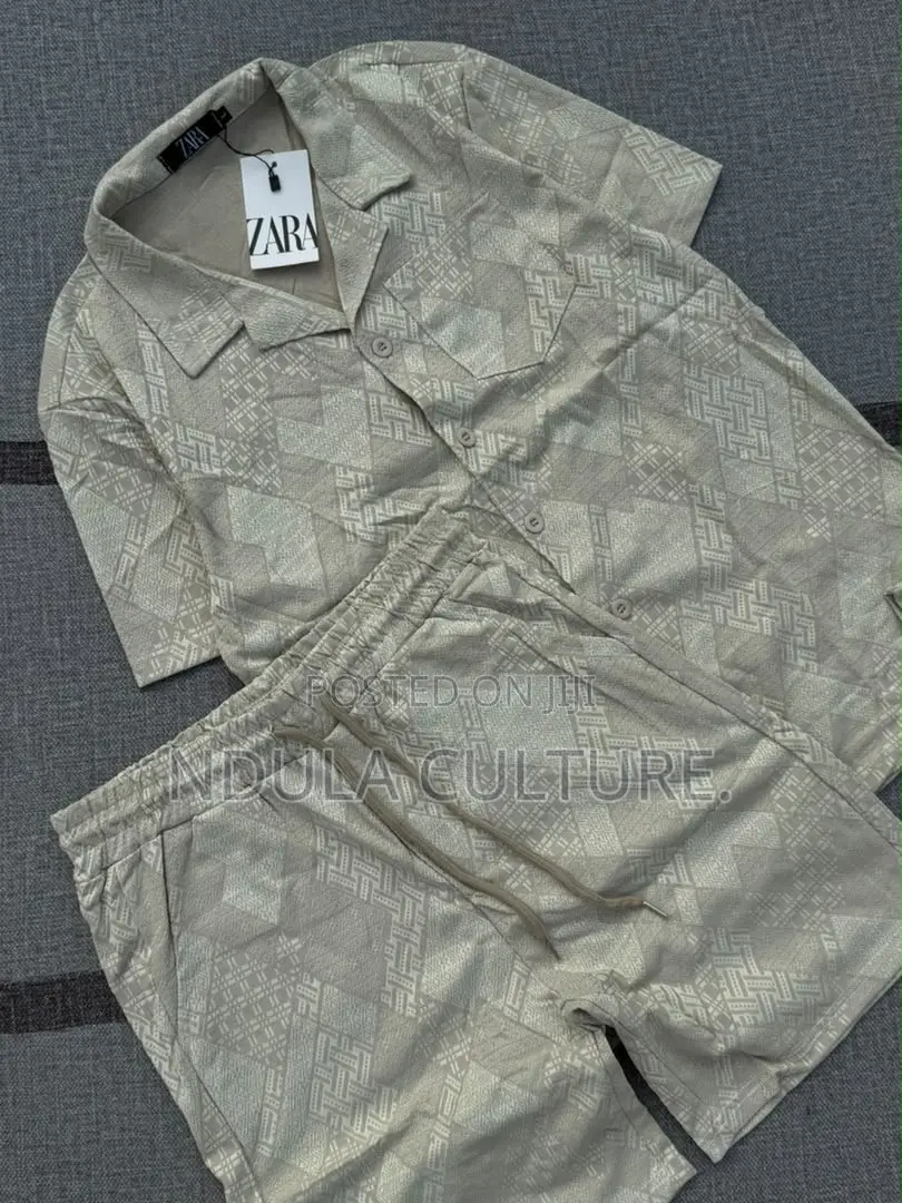 Men Vacation Two Piece Set  Shirt and Short