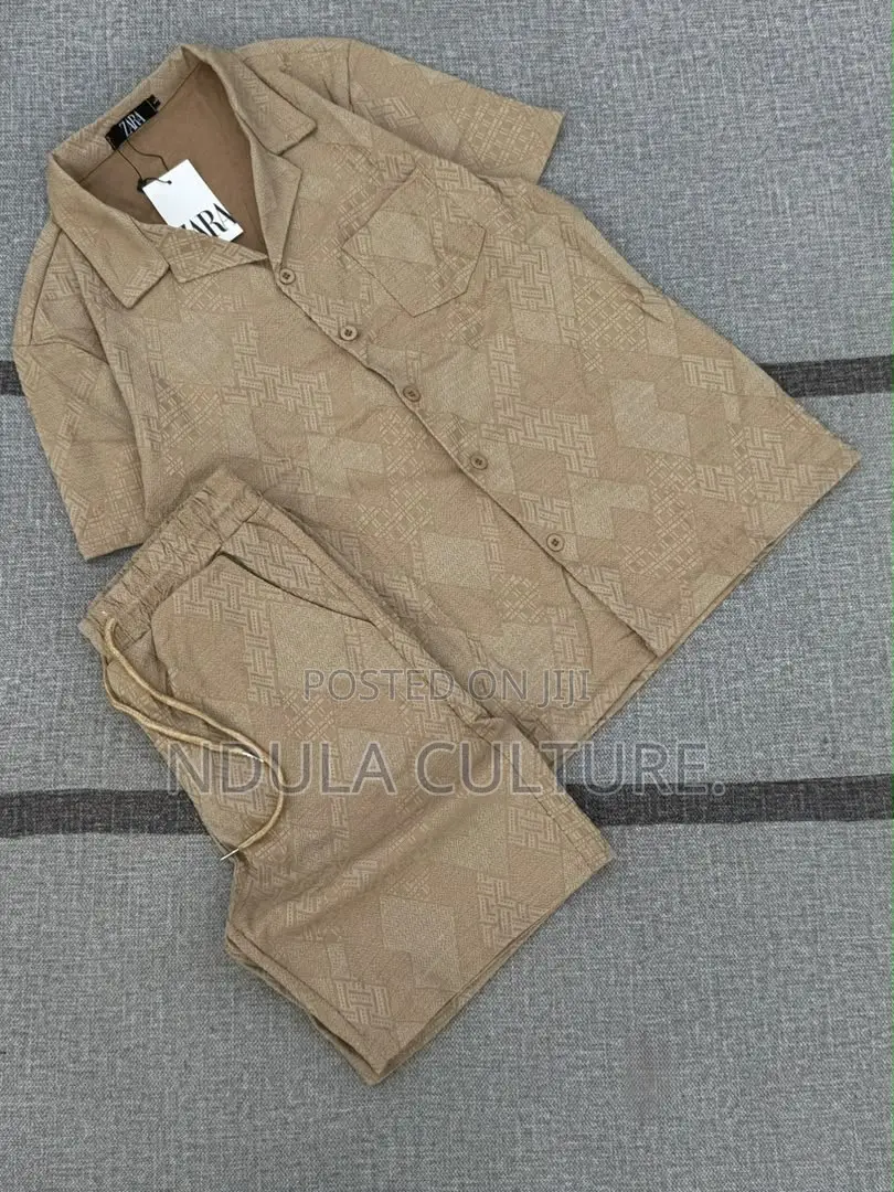 Men Vacation Two Piece Set  Shirt and Short