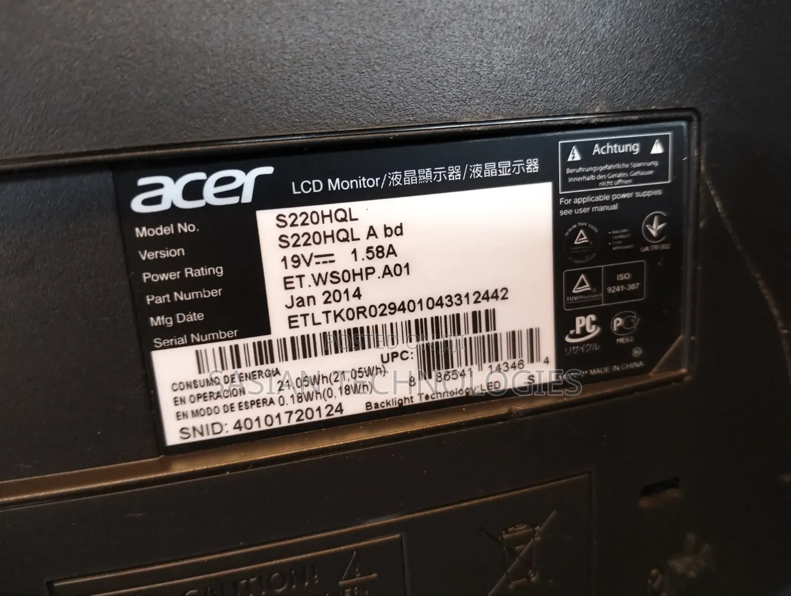 Acer 22 Inches Slim Monitor