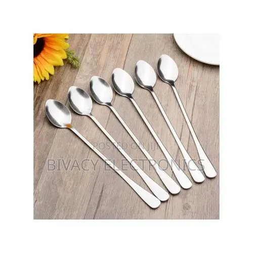 Falari Stainless Steel Long Tea Spoon 250per Set, Set of 6 PCs