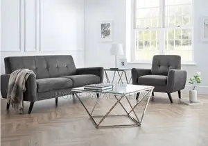 Coffee Table; Stylish Modern Center Coffee Table With Glass Top