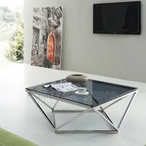 Coffee Table; Stylish Modern Center Coffee Table With Glass Top