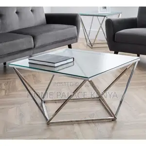 Coffee Table; Stylish Modern Center Coffee Table With Glass Top