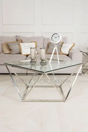 Coffee Table; Stylish Modern Center Coffee Table With Glass Top