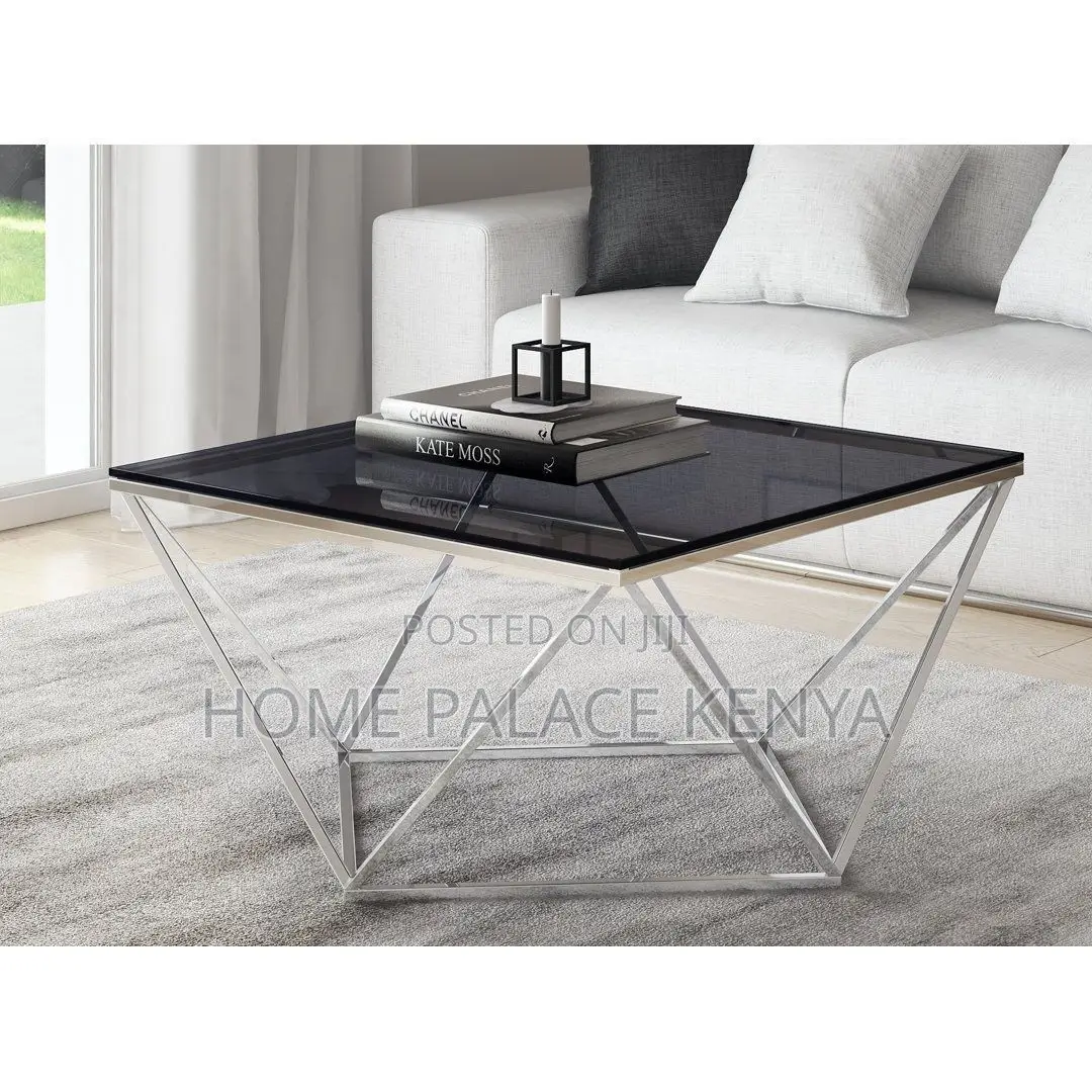 Coffee Table; Stylish Modern Center Coffee Table With Glass Top