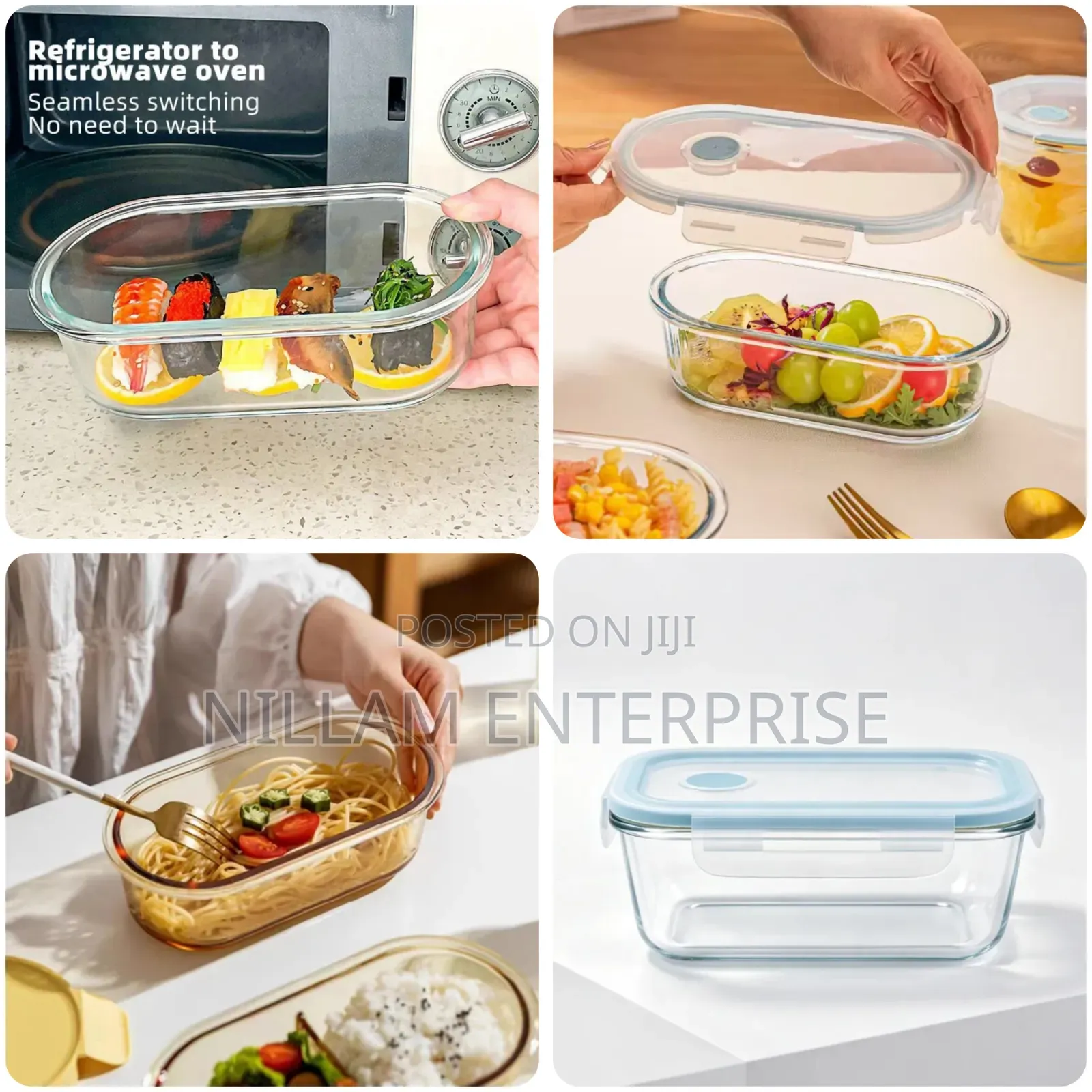 Airtight Glass Food Storage Containers*