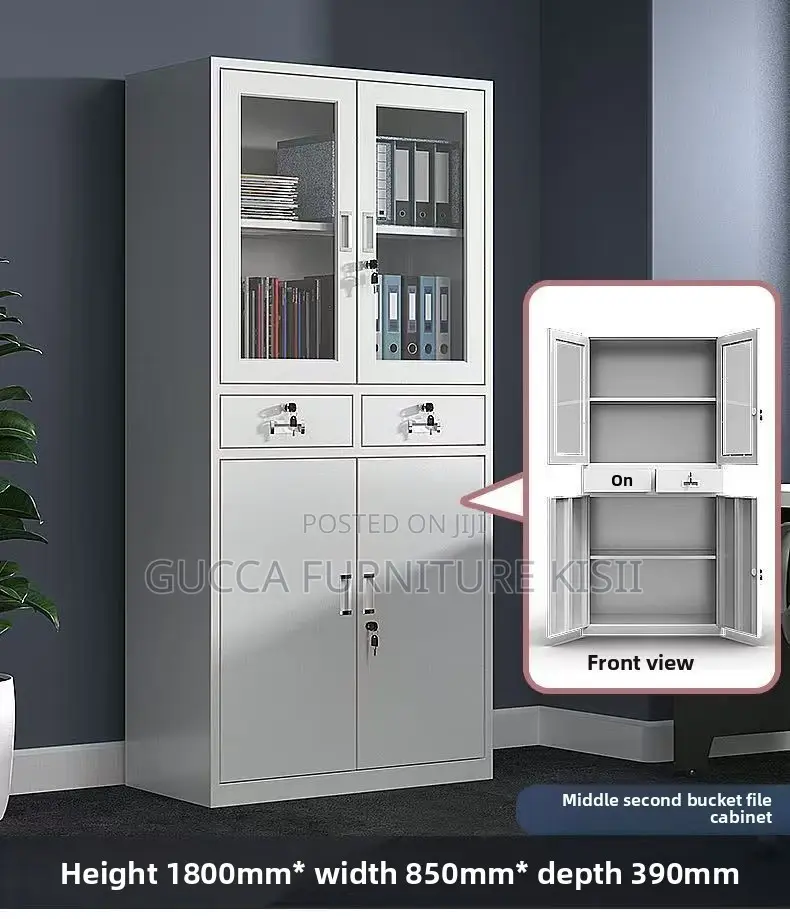 Storage Cabinet; Lockable Metallic Filing Cabinet With 2 Drawers
