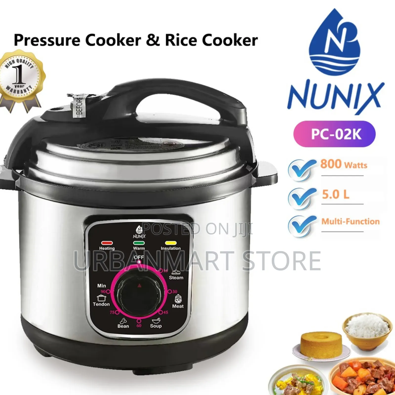 Nunix PC-02K Electric Pressure Cooker
