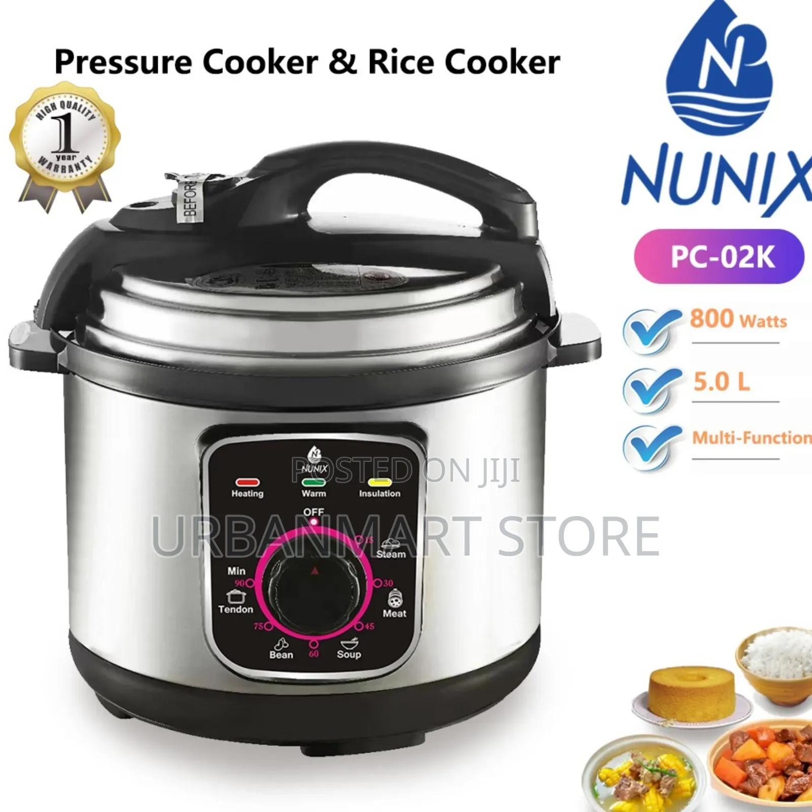 Nunix PC-02K Electric Pressure Cooker