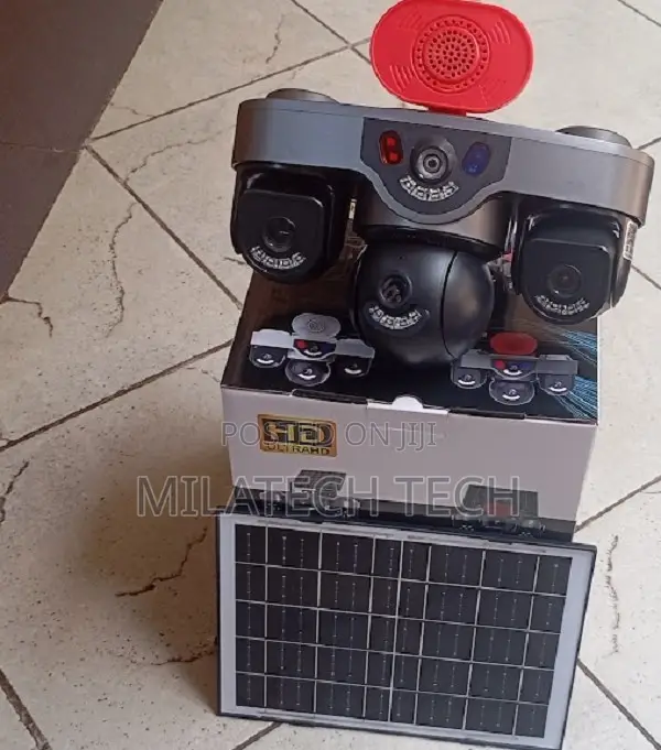 Triple Lens Solar 4G Outdoor CCTV Camera With Motion Alarm
