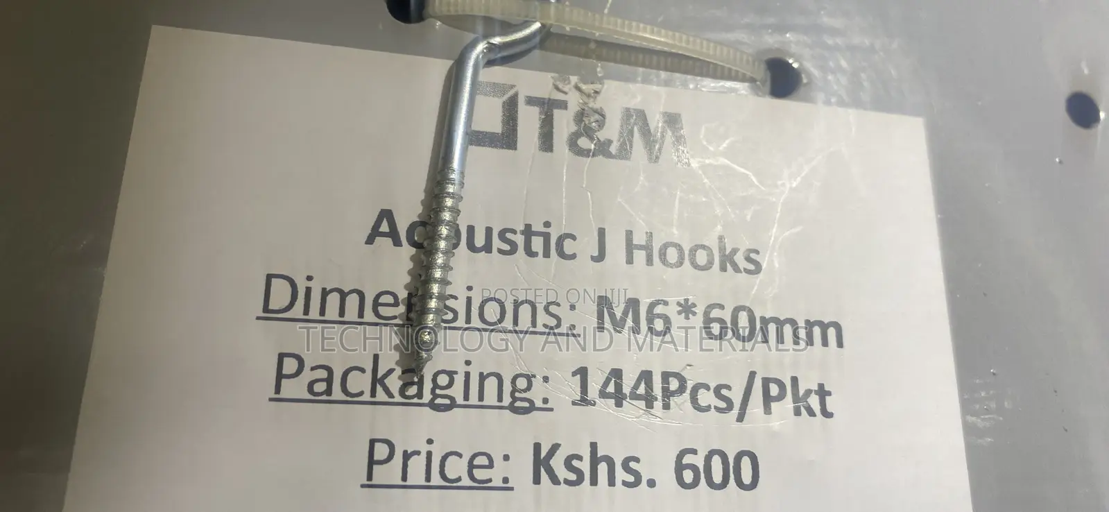 Acoustic J Hooks M6*60mm