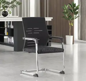 Office Chair; Black Mesh Reception Waiting Chair