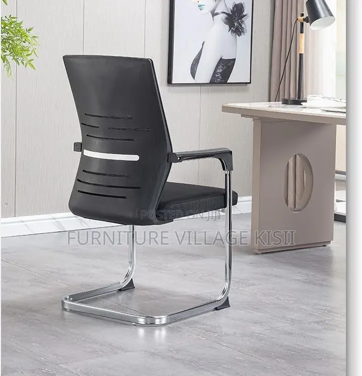 Office Chair; Black Mesh Reception Waiting Chair