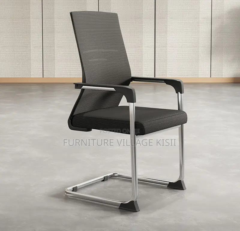 Office Chair; Black Mesh Reception Waiting Chair