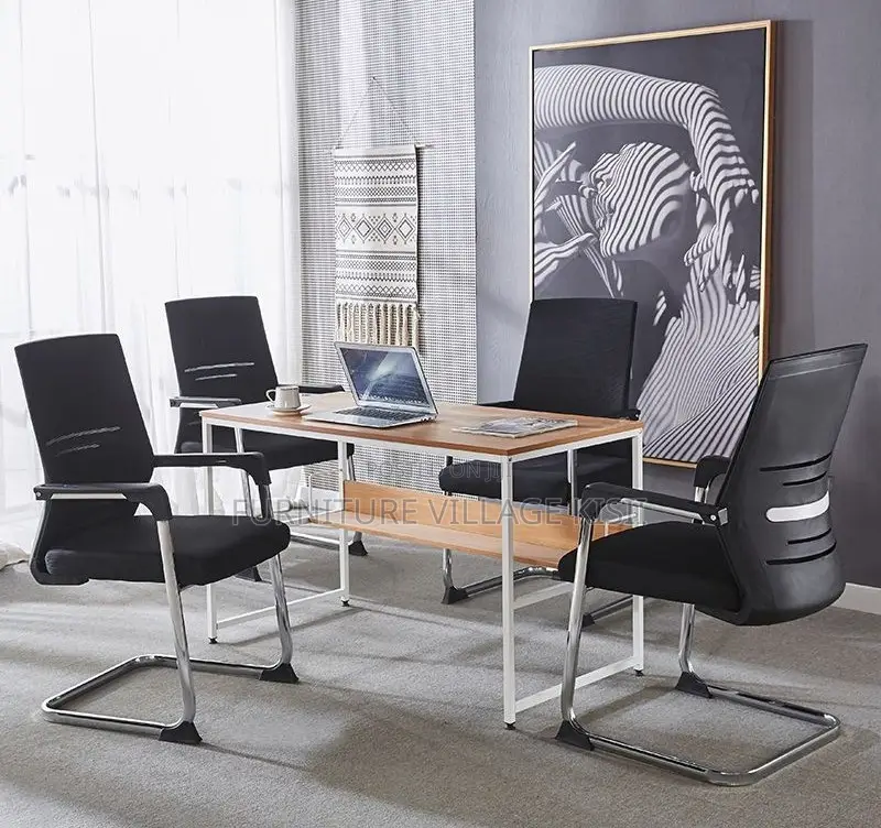 Office Chair; Black Mesh Reception Waiting Chair