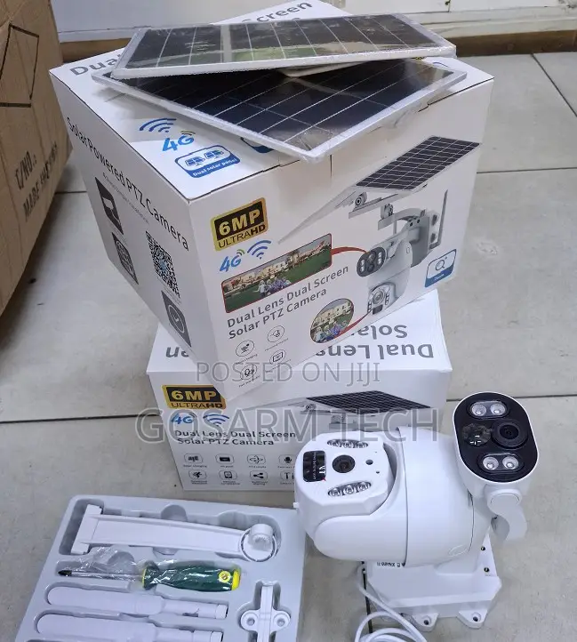UBox 6MP Dual Lens 4G Solar PTZ CCTV 2Panel Camera for Home & Business