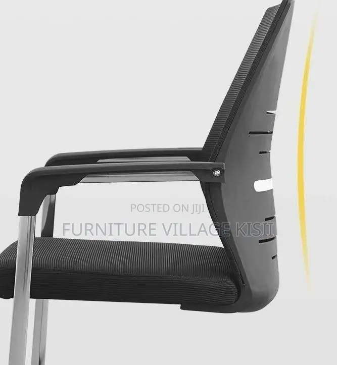 Office Chair; Black Mesh Reception Waiting Chair