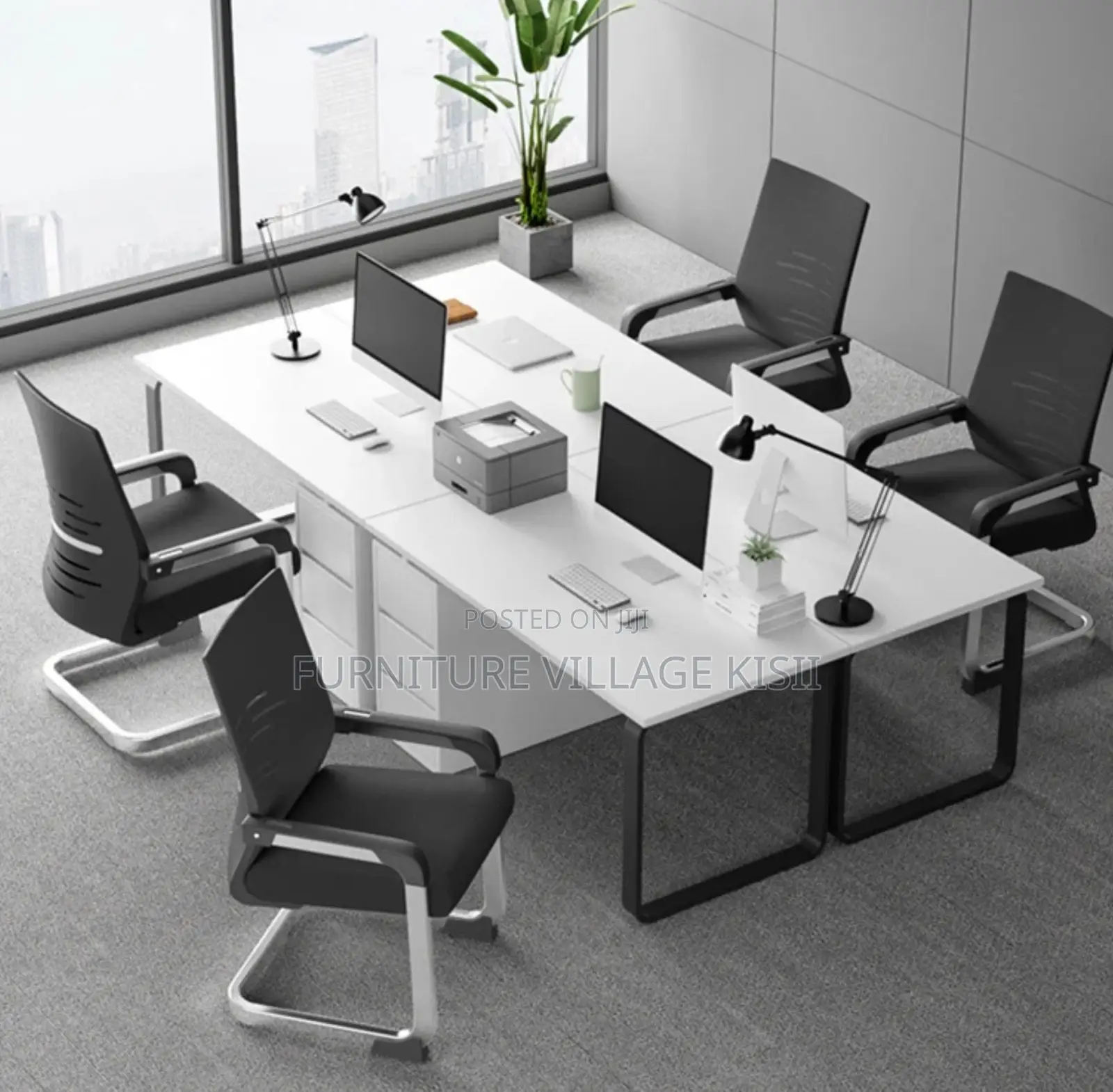Office Chair; Black Mesh Reception Waiting Chair