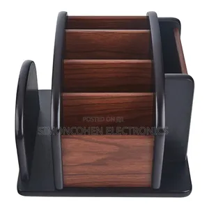 Wooden Rotating Desktop Organizer and Remote Control Caddy