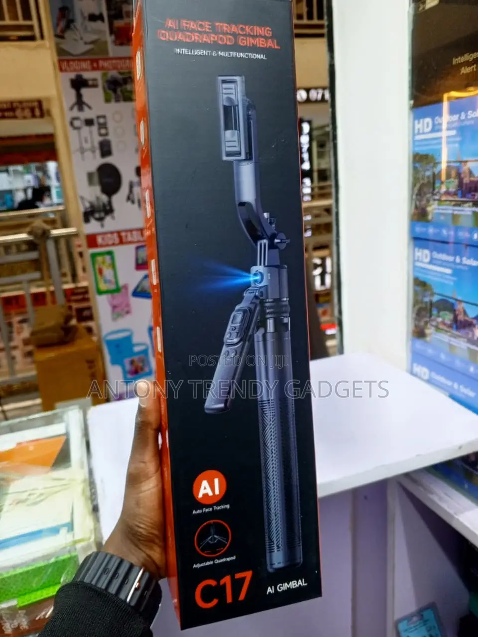 C17 AI Face Tracking Gimbal Selfie Stick Tripod With Bluetooth Remote