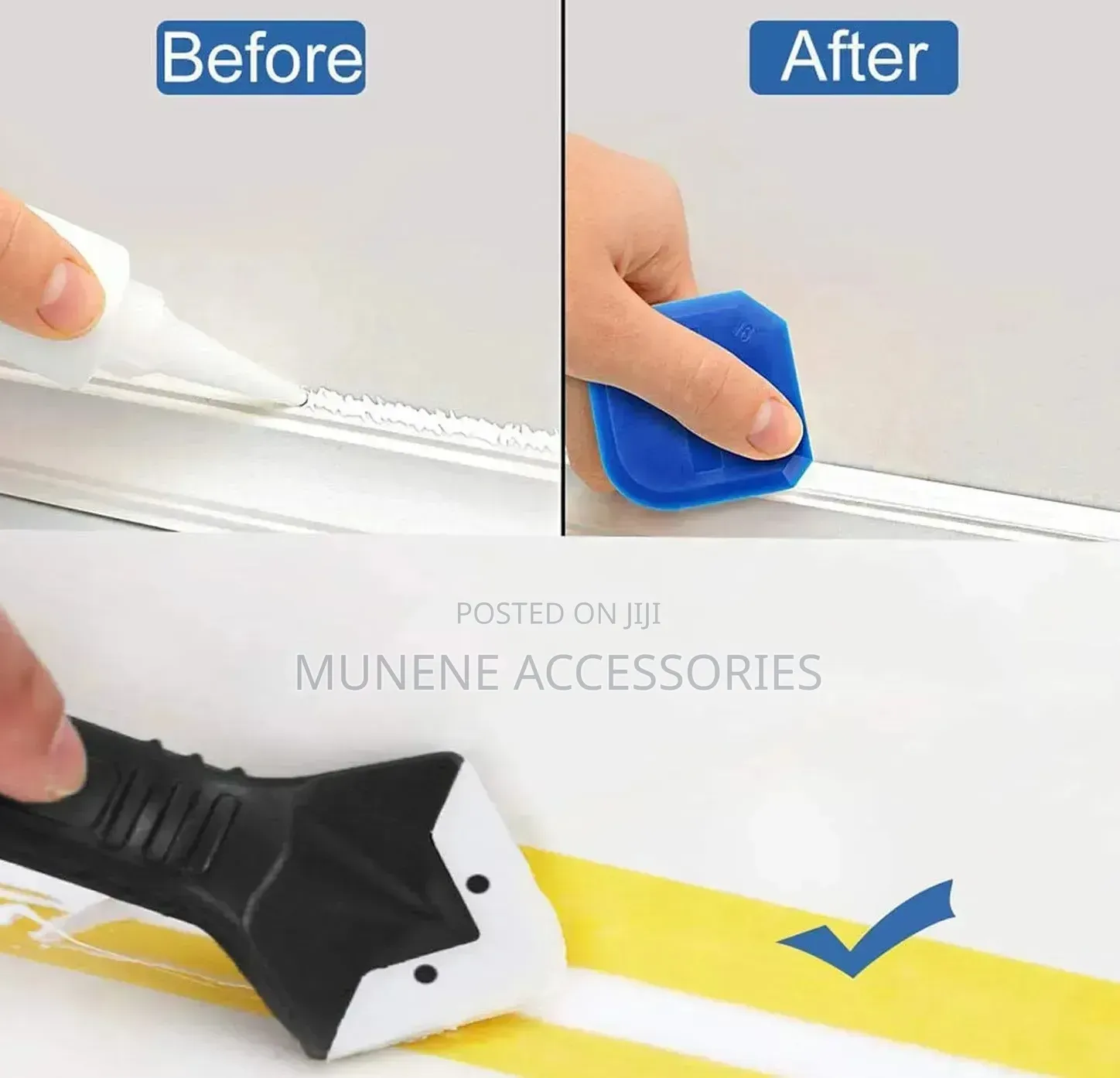 Caulking Caulk Remover Tool 3 in 1 Silicone Glass Glue Angle Sealant