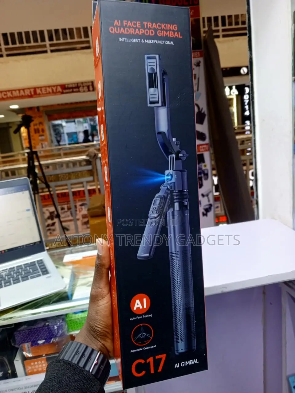 C17 Smart AI Face Tracking Selfie Stick Tripod Stand for Smartphones