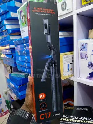 C17 AI Auto Face Tracking Phone Gimbal With Extendable Tripod & Remote