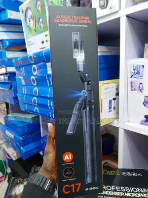 C17 AI Auto Face Tracking Phone Gimbal With Extendable Tripod & Remote