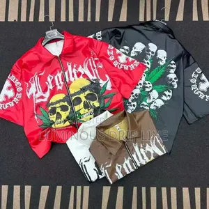 Leather Jacket With Skeleton Print