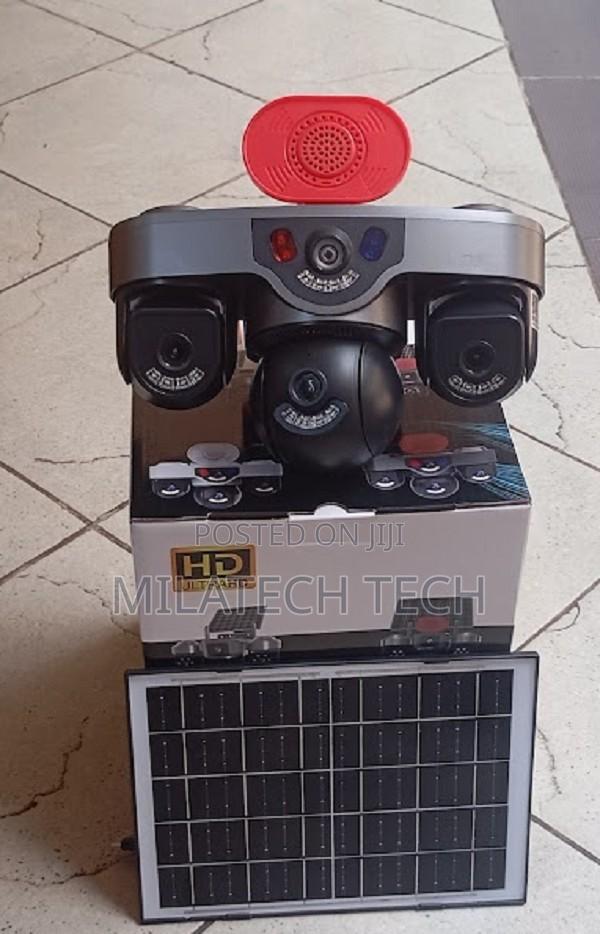 Triple Lens 4G Solar PTZ Security Camera With Siren Alarm