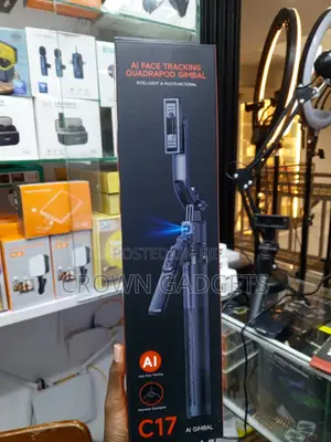 C17 AI Face Tracking Smartphone Gimbal Selfie Stick Tripod Stand