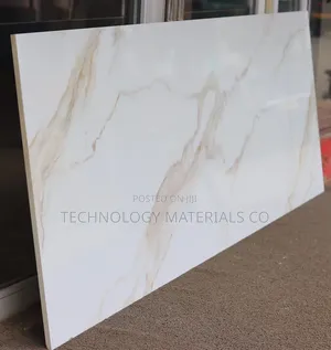 Glossy White Brown Calacatta Sintered Stone Slab 2.6M X 0.8M