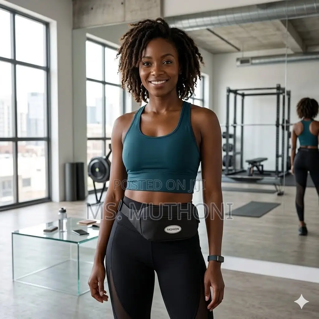Unisex Black Athleisure Fanny Pack
