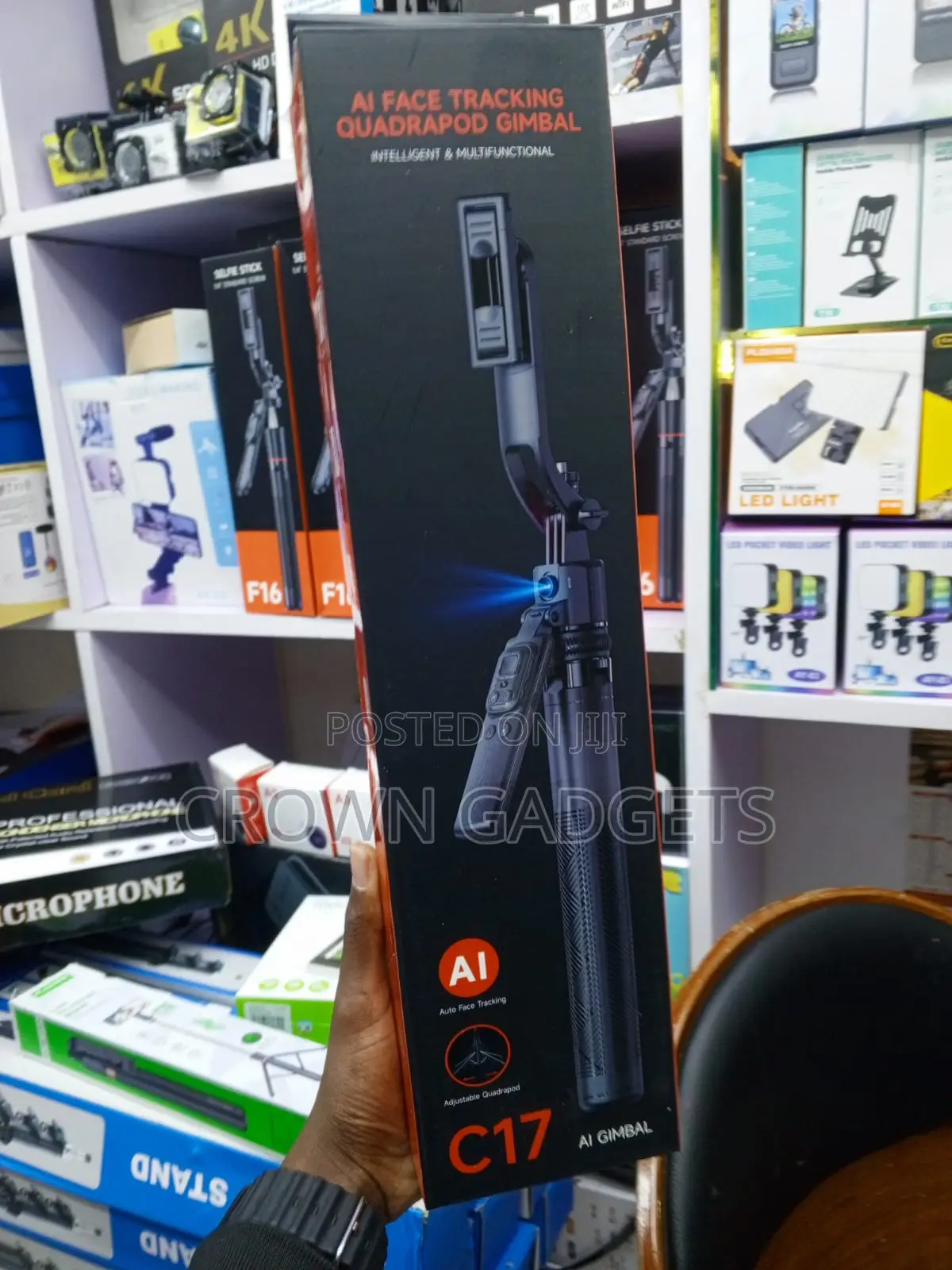 C17 AI Face Tracking Selfie Stick With 360° Rotation Phone Tripod