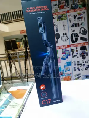 C17 AI Face Tracking Phone Gimbal Tripod Selfie Stick Bluetooth Remote