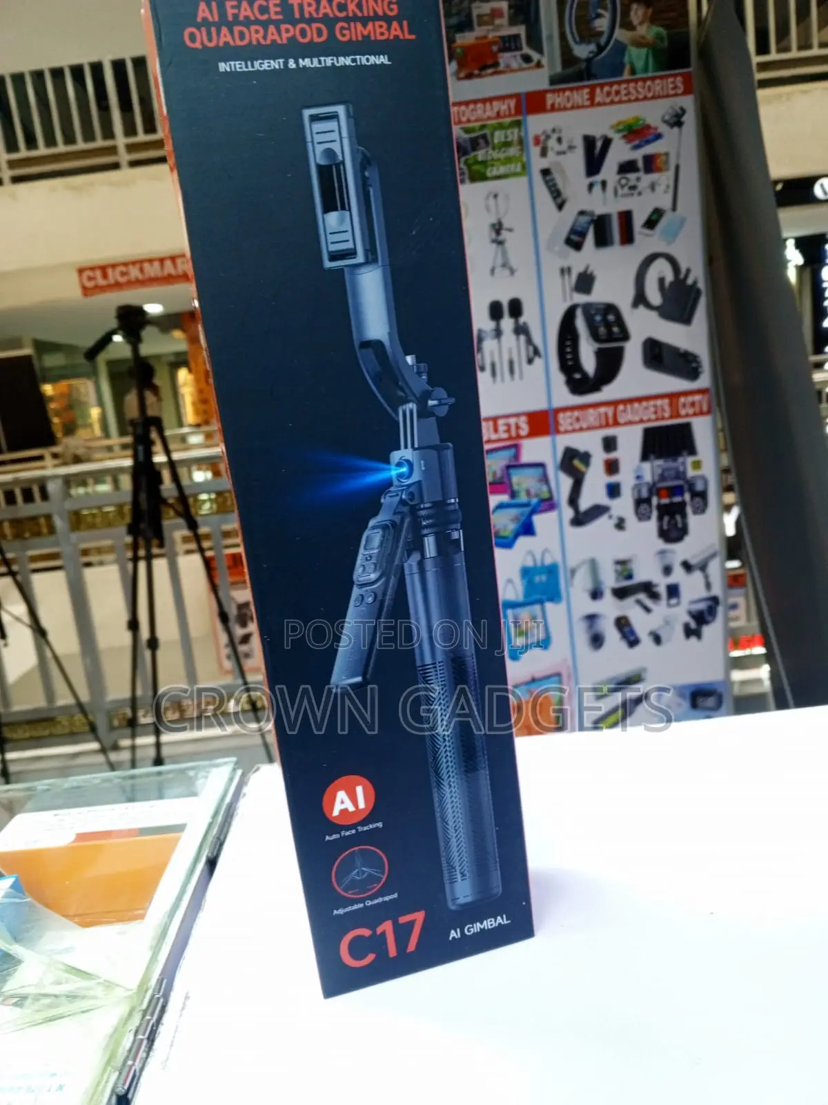 C17 AI Face Tracking Phone Gimbal Tripod Selfie Stick Bluetooth Remote