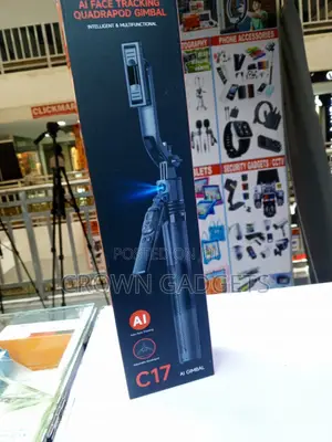 C17 AI Face Tracking Phone Gimbal Tripod Selfie Stick Bluetooth Remote