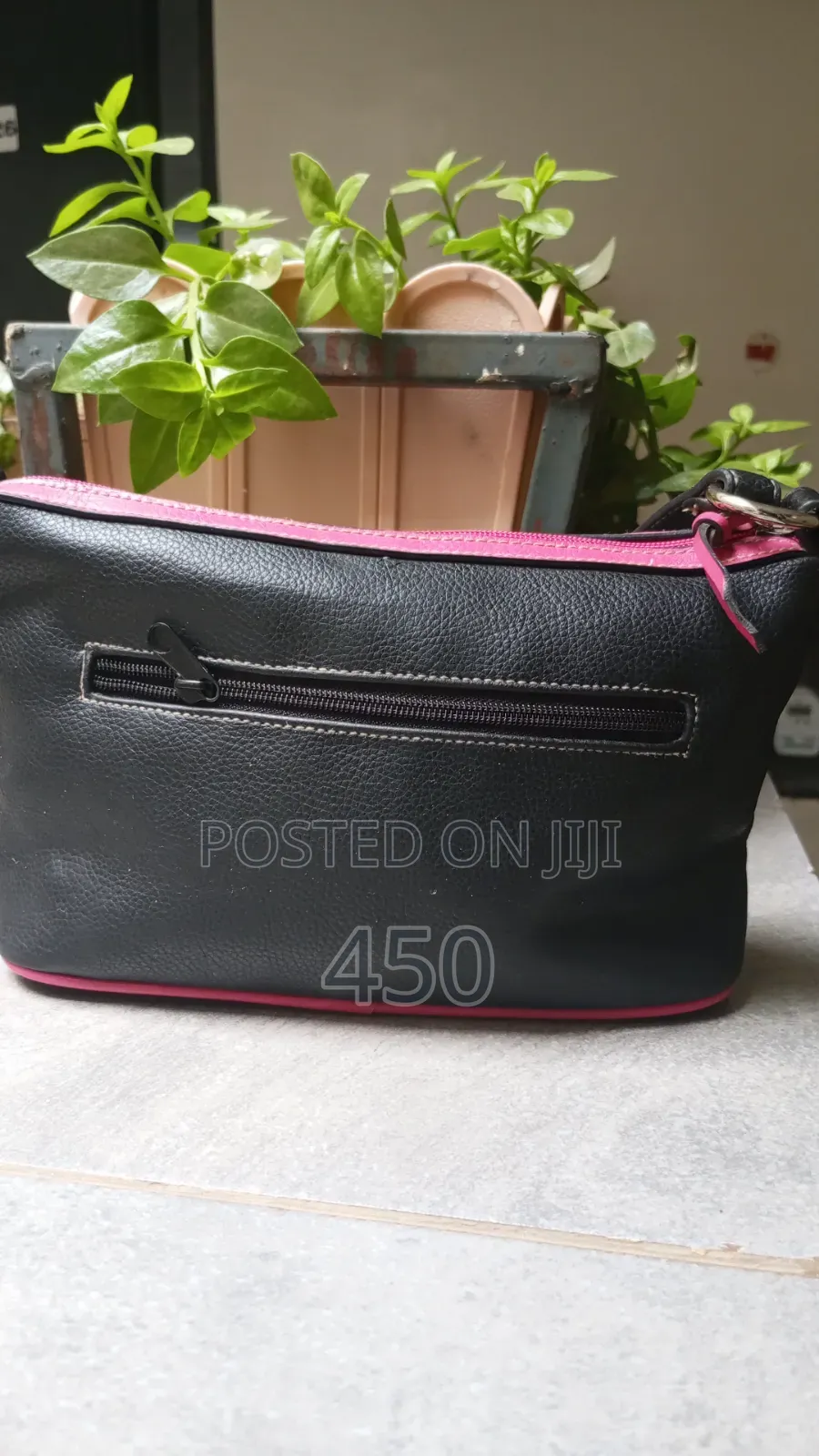 Trendy Black & Pink Letter 'D' Mini Shoulder Bag / Baguette Purse