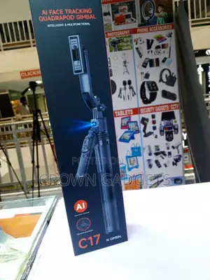 C17 Smart AI Face Tracking Selfie Stick Phone Holder With Tripod Stand