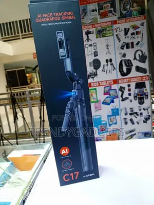 C17 Smart AI Face Tracking Selfie Stick Phone Holder With Tripod Stand